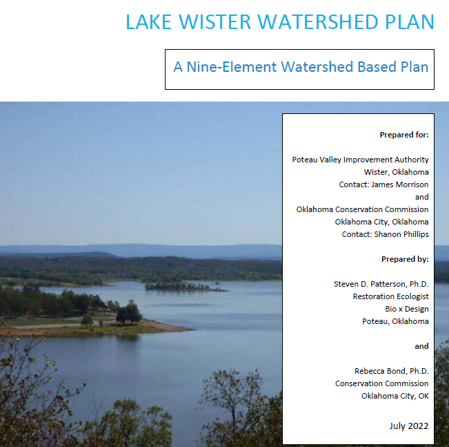 image of cover of Lake Wister Watershed Plan, approved August 2022